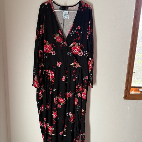 Colleen Lopez Pants - Colleen Lopez Black and Red Floral Jumpsuit
